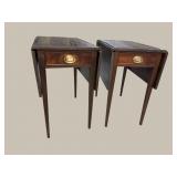 2 CRAFTIQUE SOLID MAHOGANY DROP LEAF TABLES