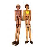 PR OF SUNSET CAMP WOODEN JIG DANCING DOLLS