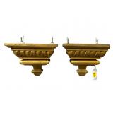 PR OF MINIATURE GOLD WALL SHELVES