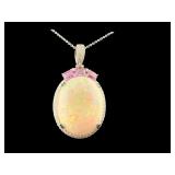 PLATINUM MONUMENTAL OPAL PINK SAPPHIRE & DIAMOND