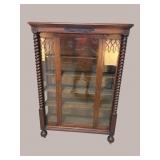 OAK LARGE BARLEY TWIST CHINA CLOSET