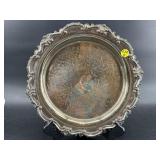 ROUND BRISTOL SILVER PLATE BY POOLE FOOTED TRAY