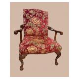 SHERRILL FURNITURE CHIPPENDALE HIGHBACK OPEN ARM