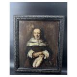 PORTRAIT OF LADY WITH OSTRICH FEATHER FAN