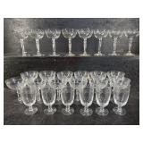LARGE LOT OF ETCHED STEMWARE