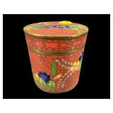 CLOISONNE FLORAL COVERED JAR