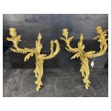 ANTIQUE FRENCH BRONZE WALL SCONCES