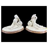 2 THEODORE ALEXANDER PORCELAIN STATUES