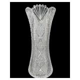 TALL ANTIQUE ABP CUT CRYSTAL FLOWER VASE