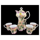 5 PC SET OF HAND PAINTED FLORAL TEA SET