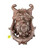 LARGE CAST IRON GARGOYLE DOOR KNOCKER