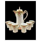7 PC HAND PAINTED NIPPON CHOCOLATE SET