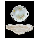 2 PC LOT HAND PAINTED PORCELAIN