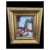 ITALIAN FLORENTINE BOAT SCENE