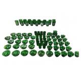 LARGE LOT GREEN SANDWICH GLASS