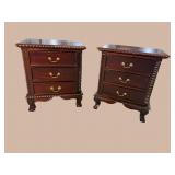 2 SOLID MAHOGANY 3 DRAWER STANDS