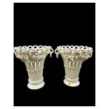PR OF LARGE ITALIAN GRAPE AND LEAF CERAMIC VASES