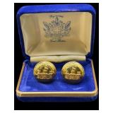 VINTAGE INNISKILLING GOLD FILLED CUFFLINKS IN BOX