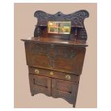 OAK FALL FRONT CARVED DESK