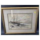 INK WASH MARITIME DRAWING