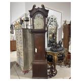 19TH CENT. OAK TALL CASE GRANDFATHER CLOCK