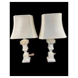 2 OLDER ITALIAN CARVED MARBLE TABLE LAMPS