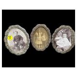 SET OF 3 EARLY VICTORIAN PORTRAITS AND JEWELLED