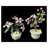 PR OF MINIATURE SIZED JADE TYPE TREES