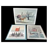 3 UNFRAMED P BUCKLEY MOSS PRINTS