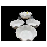 4 PIECE LOT OF PROVENCE POTTERY RUFFLED DISHES