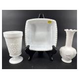 3 PC LOT SMALL MILK GLASS