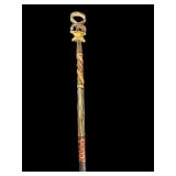 AFRICAN ANIMAL CARVED WALKING STICK