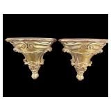 2 ORNATE METAL NETTLE WALL CORBELS