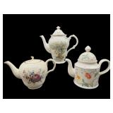 3 PC LOT PORCELAIN TEAPOTS