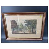 MALL IN ST JAMES PARK HAND COLORED ENGRAVING