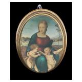 MADONNA OF GOLDFINCH PRINT ON BOARD