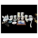 LARGE PORCELAIN AND BRASS LOT