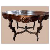 MONUMENTAL ROSEWOOD TURTLE TOP VICTORIAN TABLE