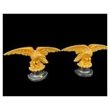LARGE ORNATE GOLD EAGLE BOOK ENDS;