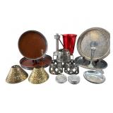 LOT OF MISC DECORATIVE ALUMINUM, SILVERPLATE,