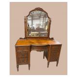 CARVED WALNUT VANITY