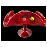 LARGE BLENKO RUBY PEDESTAL BOWL