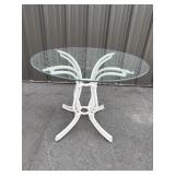 GLAS AND CAST ALUMINUM BISTRO TABLE