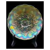 MILLERSBURG GLASS CO CARNIVAL GREEN BLACKBERRY