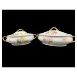 2 PC LOT PAUL MULLER SELB BAVARIA FLORAL COVERED