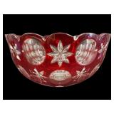 BOHEMIAN CRYSTAL CUT TO CLEAR BOWL
