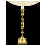 LARGE CAST BRASS CANDLESTICK LAMP