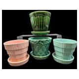 4 PC LOT OF MCCOY SMALL FLOWER PLANTERS