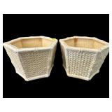 PR HYALYN CERAMIC YELLOW PLANTERS