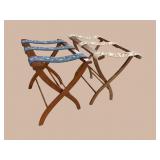 2 NEEDLEPOINT LARGE LUGGAGE RACKS